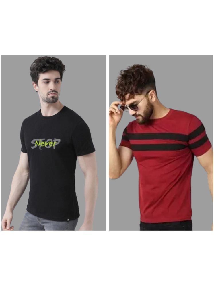     			attitude start of fashion Pack of 2 Polyester Regular Fit Men's T-Shirt ( Maroon )