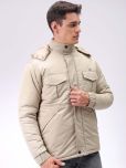 The Indian Garage Co. Polyester Men's Biker Jacket - Beige ( Pack of 1 )