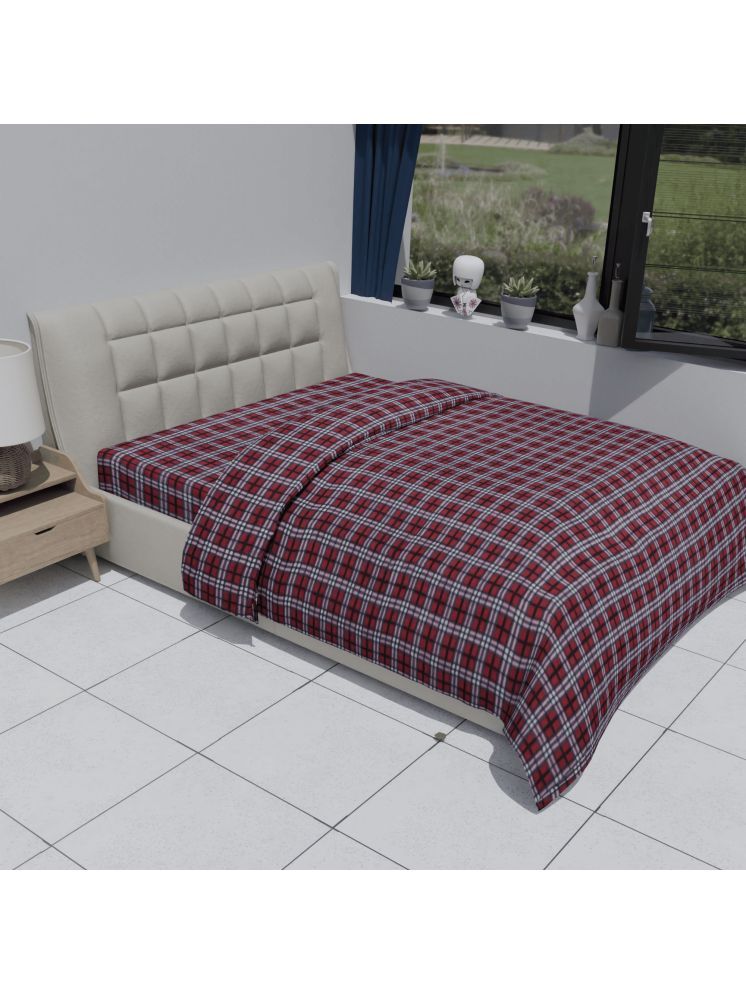     			FURNISHING HUT Single Wool Red Checks Duvet Cover