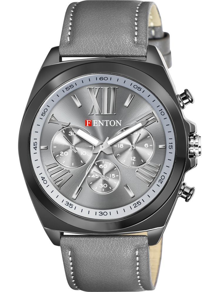     			Fenton Light Grey Leather Analog Men's Watch