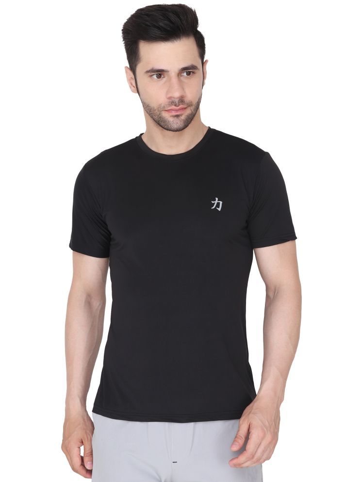     			Herculeen Black Polyester Regular Fit Men's Sports T-Shirt ( Pack of 1 )