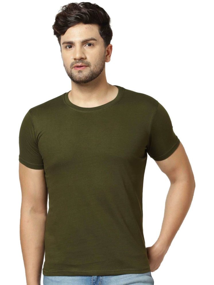     			LONDON HILLS Pack of 1 Cotton Blend Regular Fit Men's T-Shirt ( Olive )