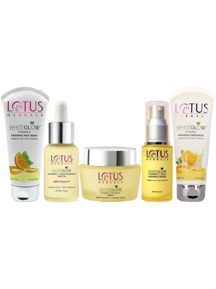     			Lotus Herbals Vitamin-C Cream 50g ,FaceWash 100g ,Exfoliater 100g ,Serum 30ml ,Face Oil 15ml (Pack of 5)