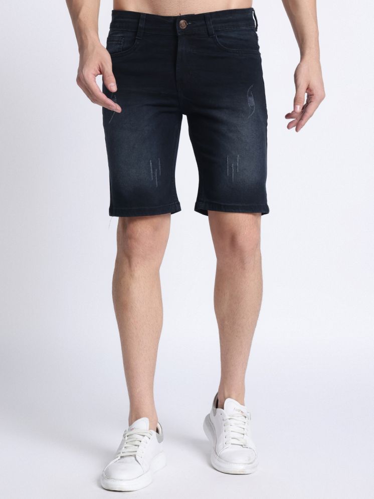     			plounge Black Denim Men's Shorts ( Pack of 1 )