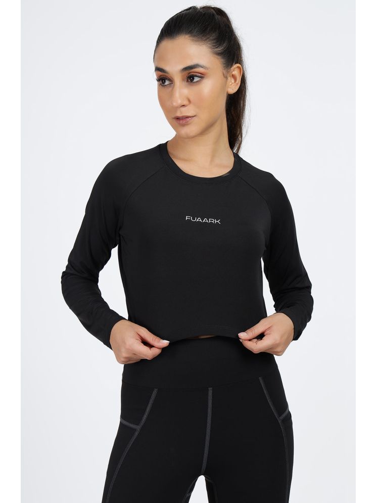     			Fuaark Black Polyester Croptop - Single