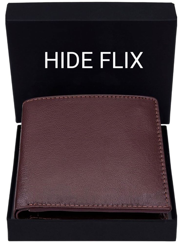     			HIDEFLIX Brown Leather Men's RFID Wallet,Regular Wallet ( Pack of 1 )