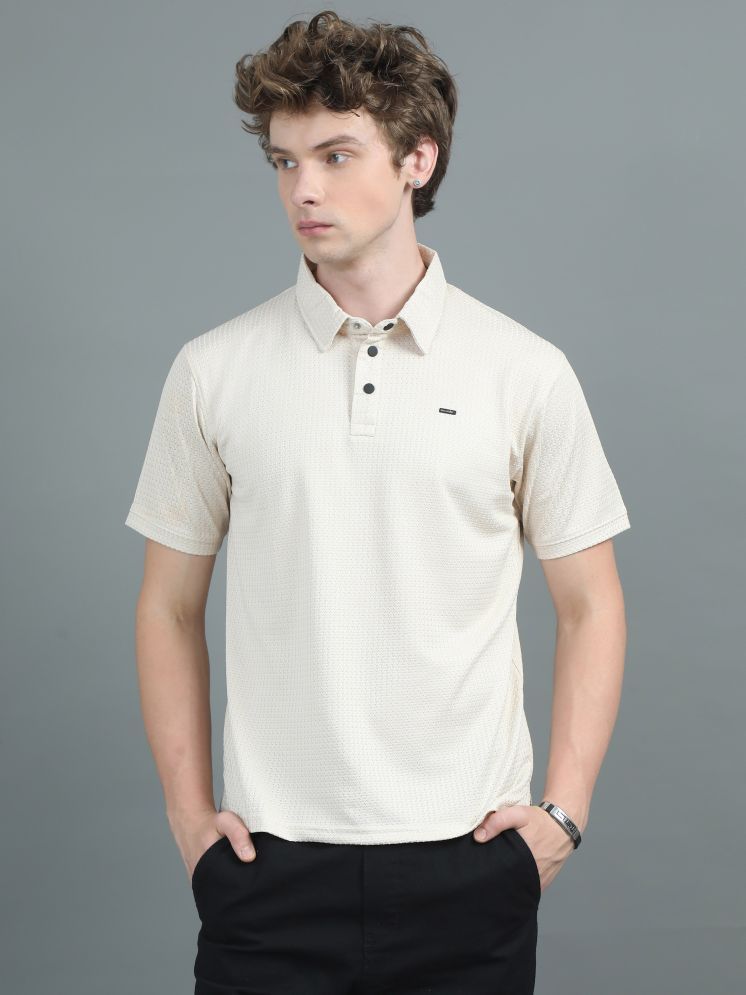     			Paul Street Pack of 1 Polyester Slim Fit Self Design Half Sleeves Men's Polo T Shirt ( Beige )