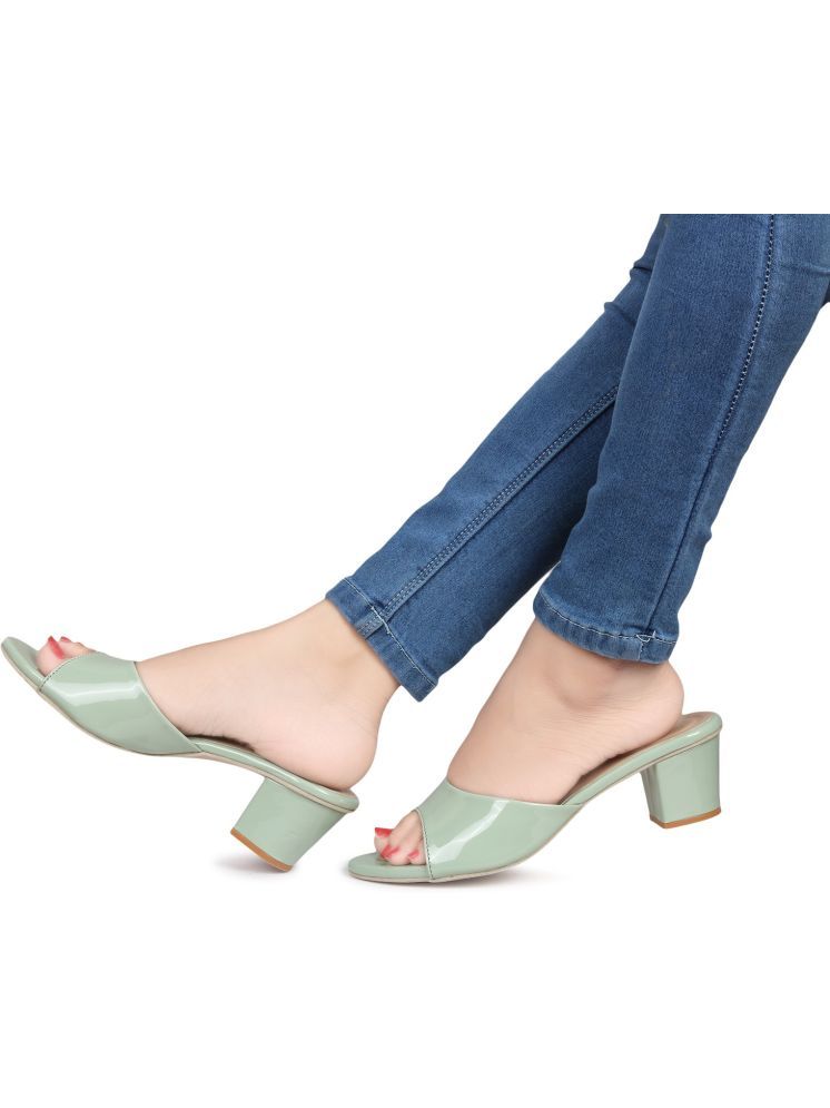     			Picktoes Green Women's Sandal Heels