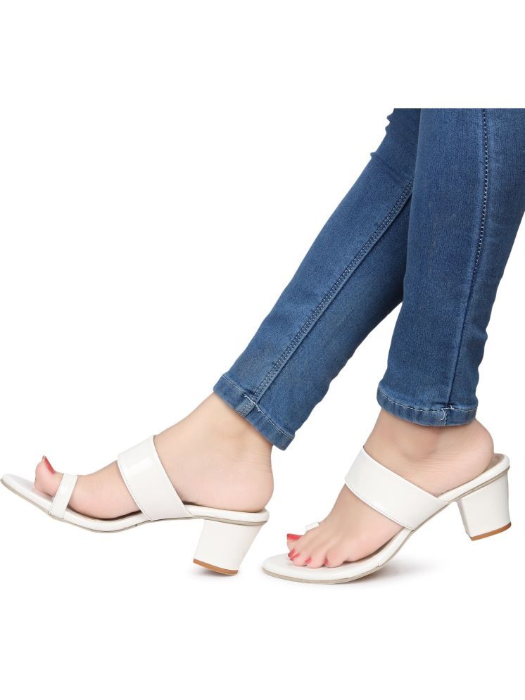     			Picktoes White Women's Sandal Heels