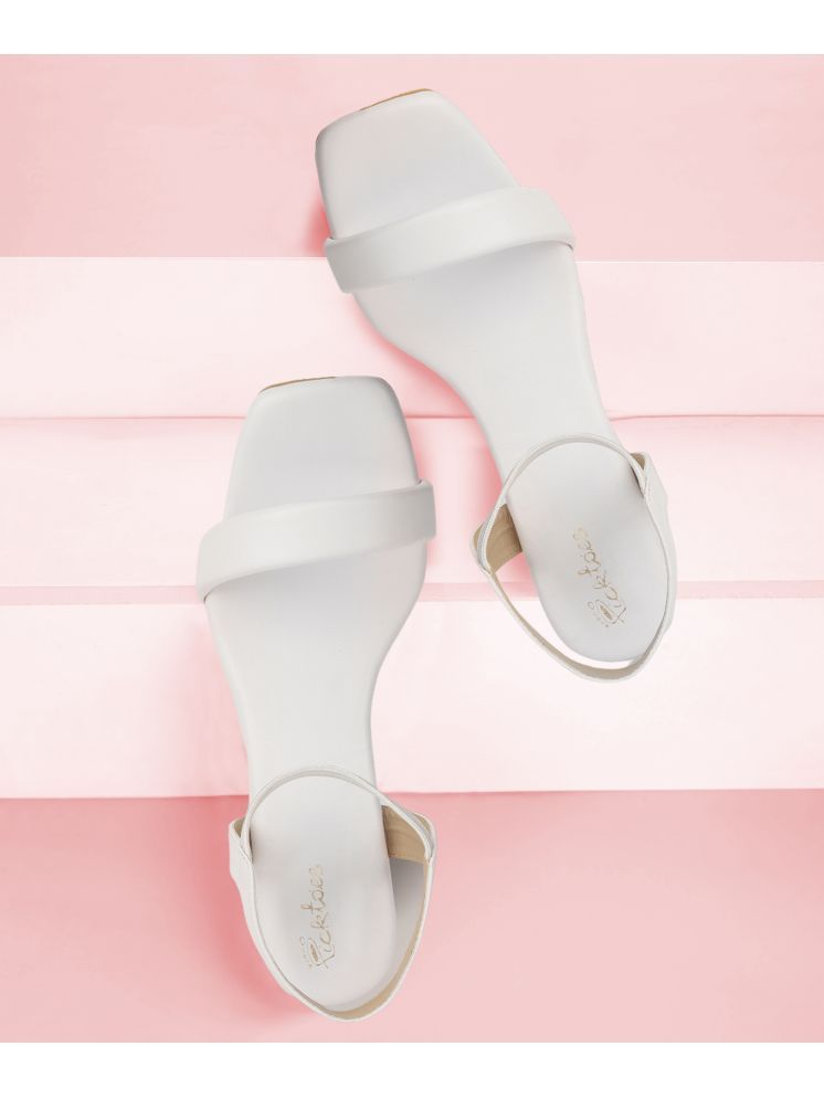     			Picktoes White Women's Sandal Heels