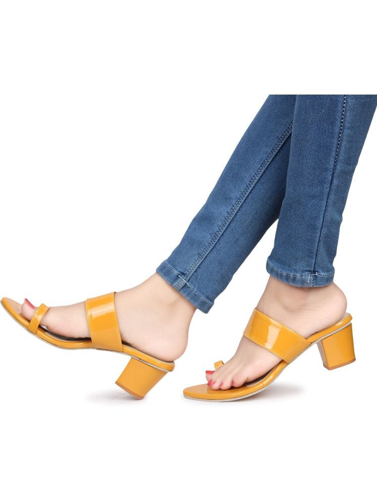     			Picktoes Yellow Women's Sandal Heels