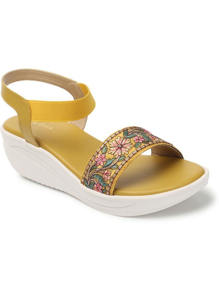     			Picktoes Yellow Women's Sandal Heels