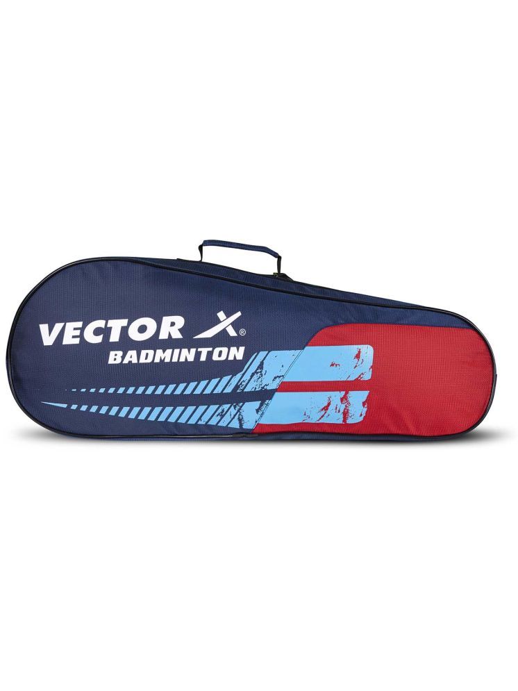     			Vector X Polyester Badminton Racket Equipment Kit Sports Bag With 3 Compartments|Soft Padded straps|Durable-Red Blue