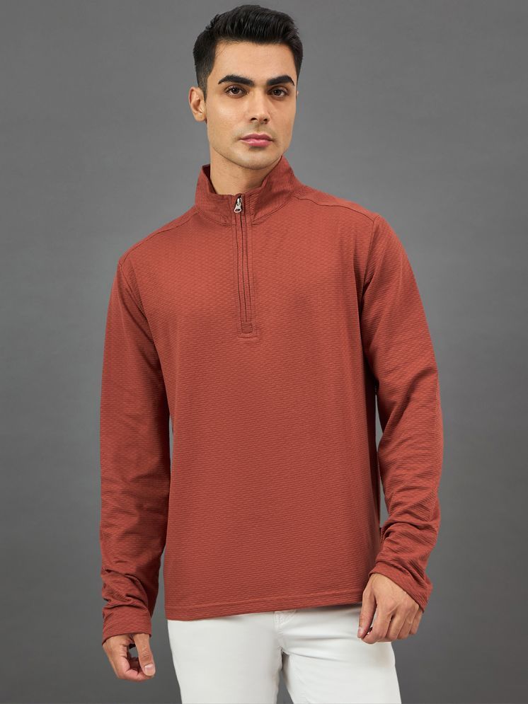     			Club York Terry Blend High Neck Men's Sweatshirt - Rust ( Pack of 1 )