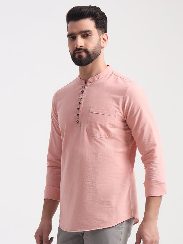     			ENSPYR 100% Cotton Regular Fit Solids Full Sleeves Men's Casual Shirt - Peach ( Pack of 1 )