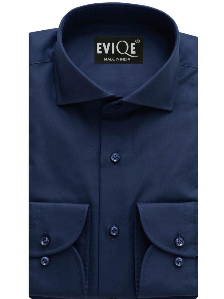     			Eviqe Cotton Blend Regular Fit Full Sleeves Men's Formal Shirt - Navy ( Pack of 1 )