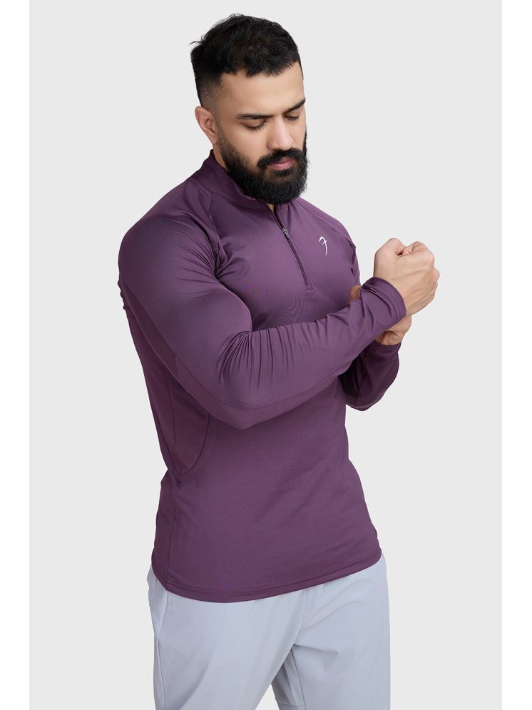     			Fuaark Purple Polyester Slim Fit Men's Sports T-Shirt ( Pack of 1 )