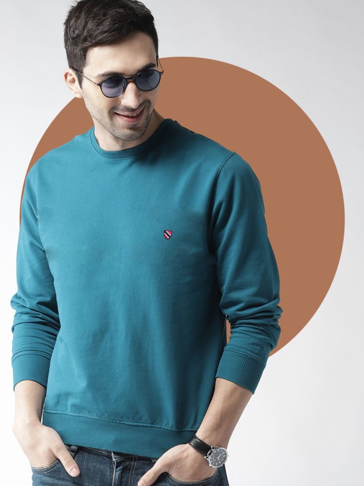     			Merriment Fleece Round Neck Men's Sweatshirt - Teal ( Pack of 1 )