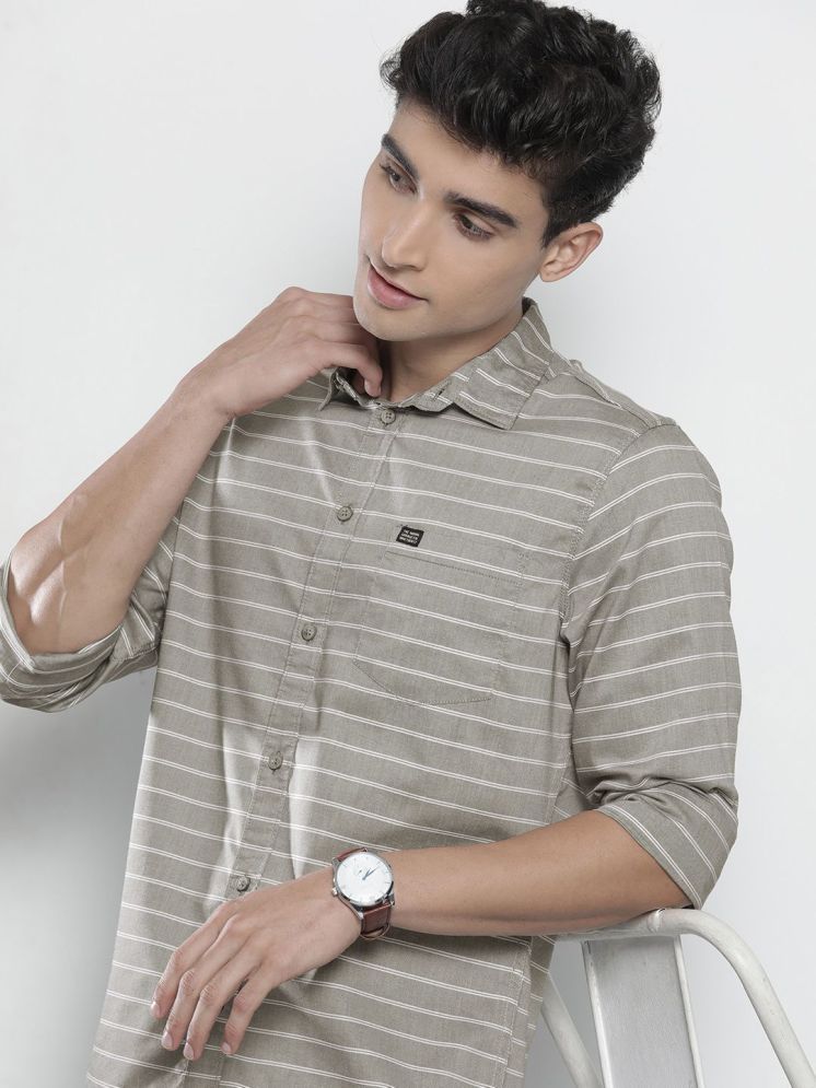     			The Indian Garage Co Men Cotton Smart Slim Fit Striped Casual Shirt