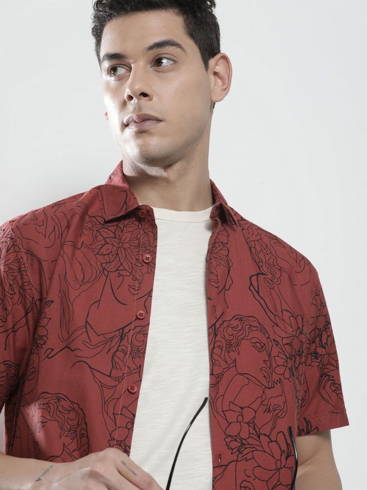     			The Indian Garage Co Men Rust Printed Casual Shirt