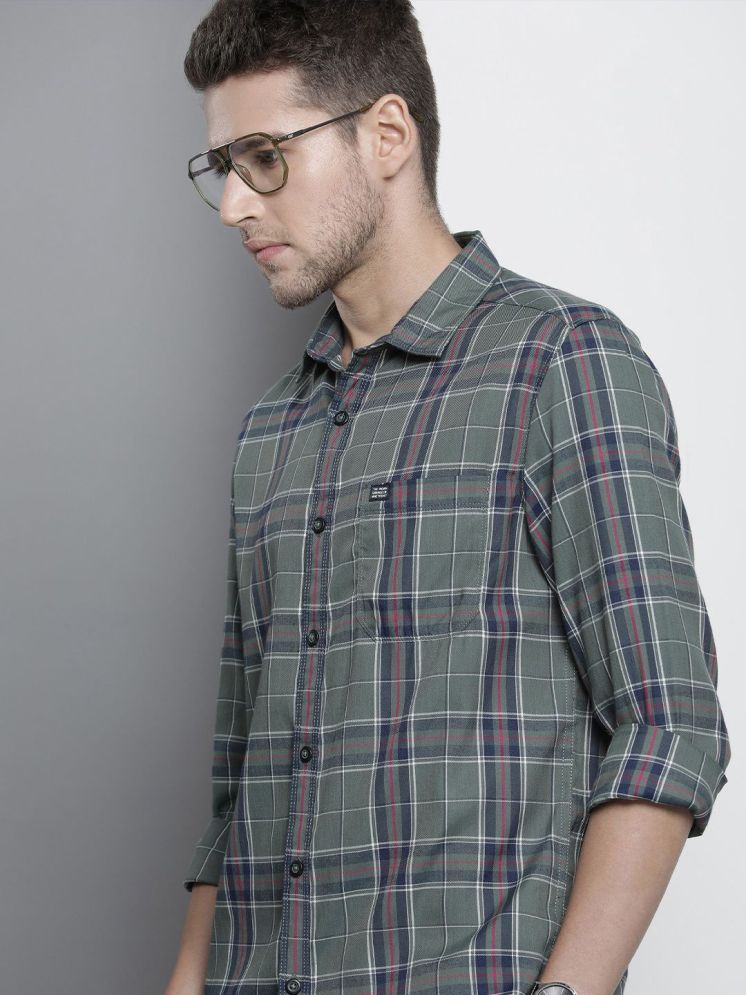     			The Indian Garage Co Men Slim Fit Opaque Checked Casual Shirt