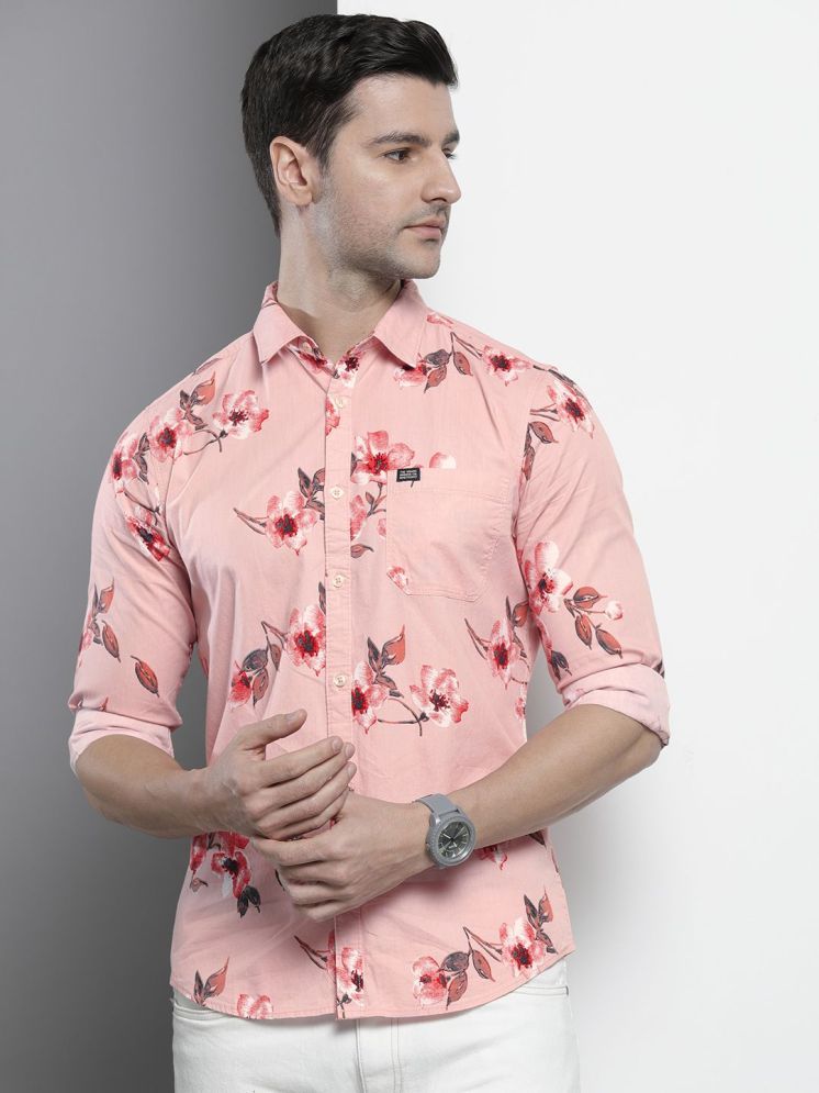     			The Indian Garage Co Men Pink Classic Floral Printed Casual Shirt