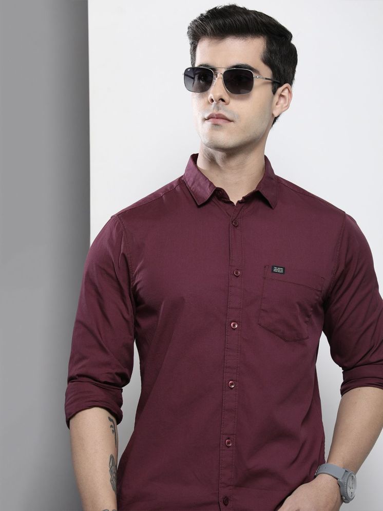     			The Indian Garage Co Men Burgundy Comfort Regular Fit Cotton Casual Shirt