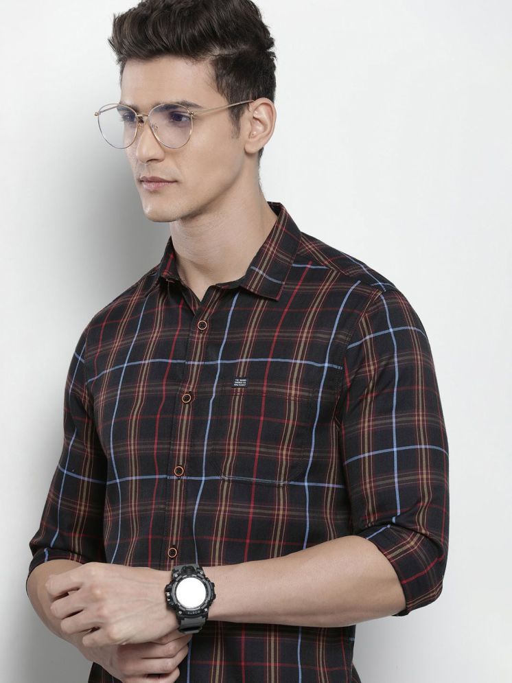     			The Indian Garage Co Men Slim Fit Tartan Checked Casual Shirt