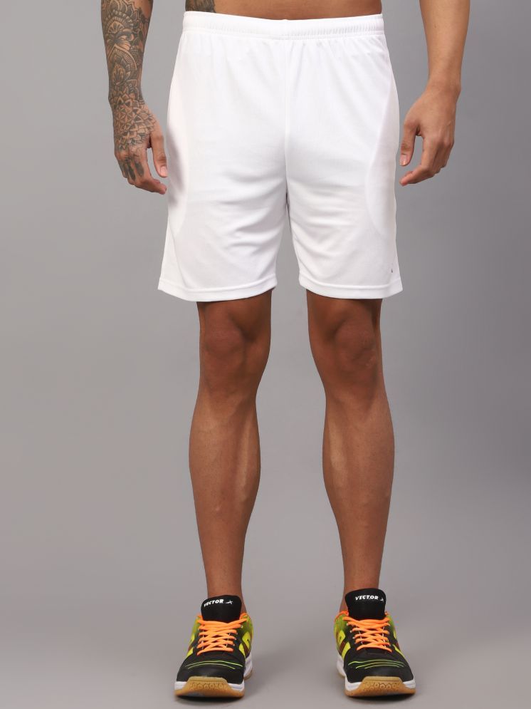     			Vector X White Polyester Men's Running Shorts ( Pack of 1 )