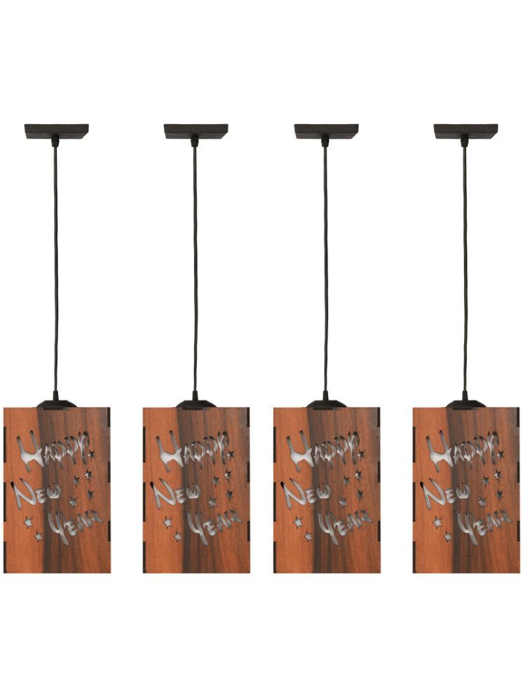     			1st Time Wood Pendant Black - Pack of 4