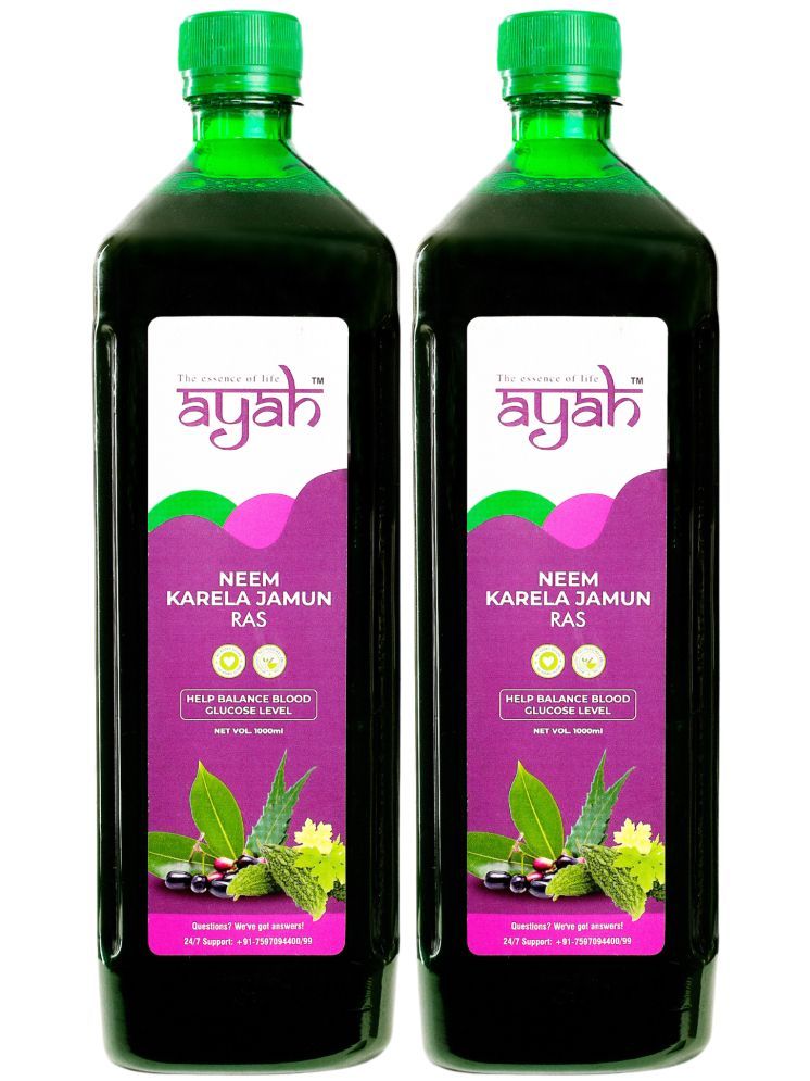     			Ayah Neem Karela Jamun Combo Blood Sugar & Detox Health Juice / Ras - 1000ml + 1000ml