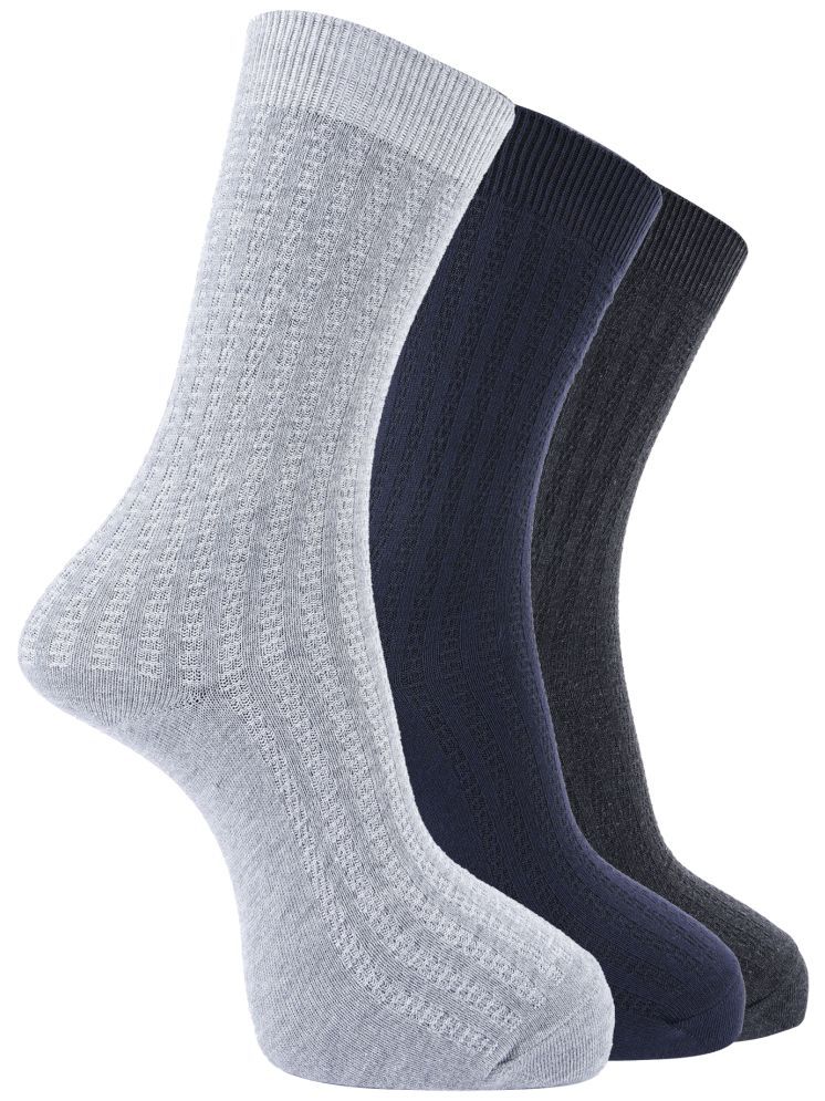     			Dollar Pack of 3 Men's Cotton Blend Full Length Socks ( Multicolor )