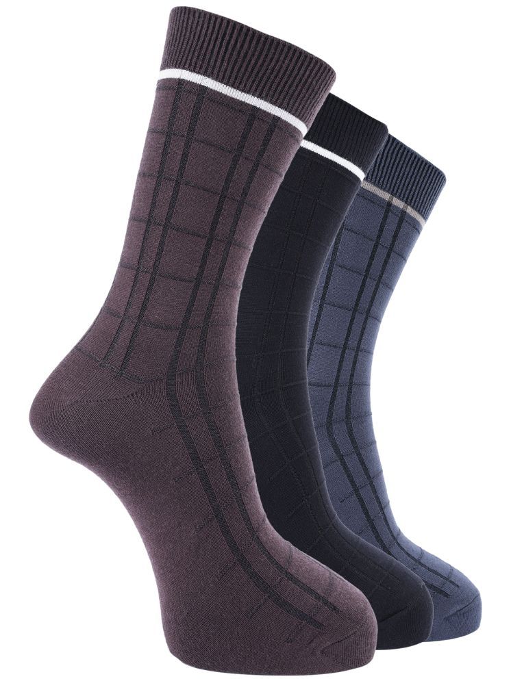     			Dollar Pack of 3 Men's Woollen Full Length Socks ( Multicolor )