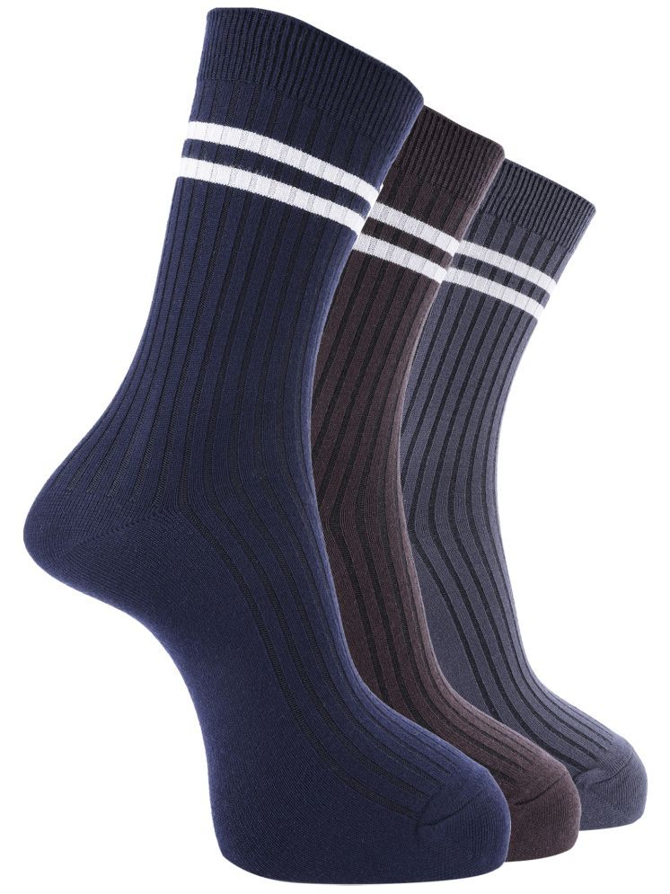     			Dollar Pack of 3 Men's Woollen Full Length Socks ( Multicolor )