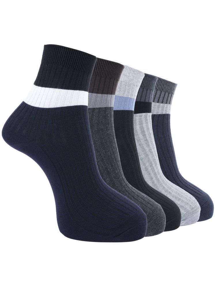     			Dollar Pack of 5 Men's Cotton Blend Ankle Length Socks ( Multicolor )