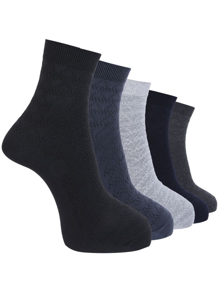     			Dollar Pack of 5 Men's Cotton Blend Ankle Length Socks ( Multicolor )