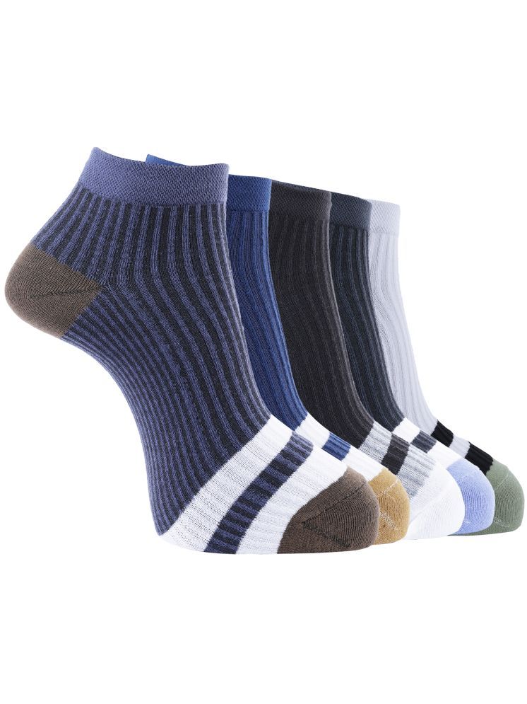     			Dollar Pack of 5 Men's Cotton Blend Ankle Length Socks ( Multicolor )