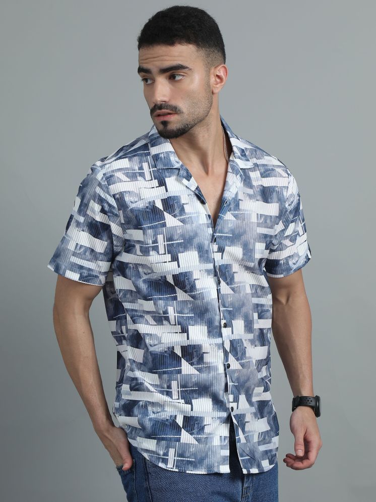     			HETIERS Polyester Regular Fit Printed Half Sleeves Men's Casual Shirt - Grey ( Pack of 1 )