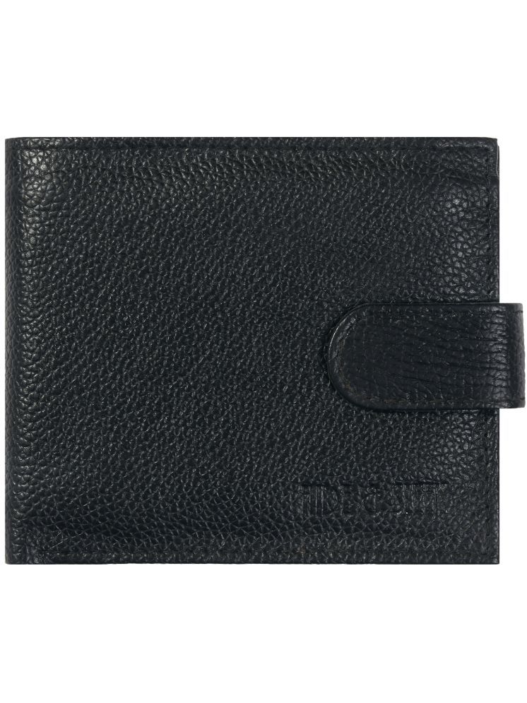     			Hide&Sleek Black Leather Men's Two Fold Wallet,Coin Pouch,RFID Wallet ( Pack of 1 )