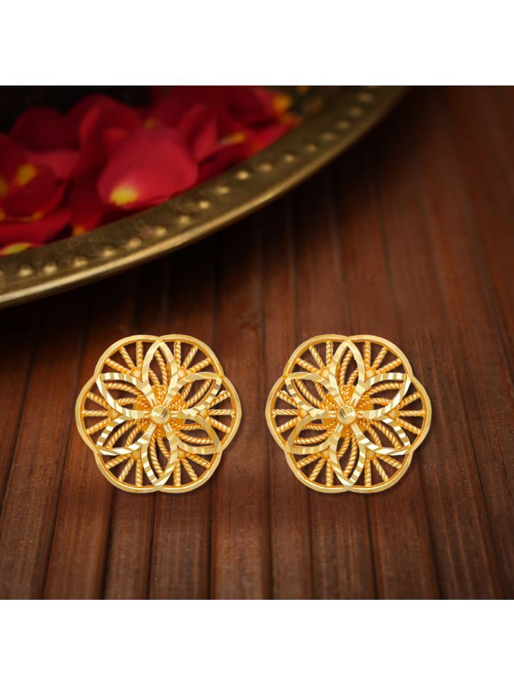     			LUV FASHION Golden Stud Earrings ( Pack of 1 )