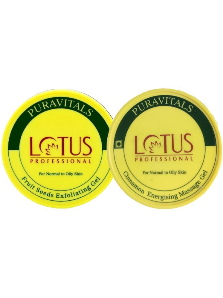     			Lotus Professional Puravitals Cinnamon Massage Gel 300g ,Fruit Seeds Exfoliating Gel 300g (Pack of 2)