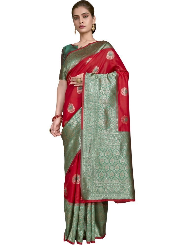     			Sariya Pack of 1 Jacquard Woven Saree With Blouse Piece ( Multicolor1 )