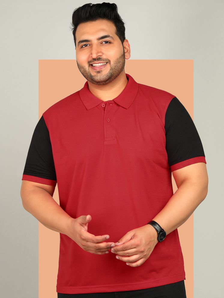     			XFOX Pack of 1 Cotton Blend Regular Fit Colorblock Half Sleeves Men's Polo T Shirt ( Maroon )