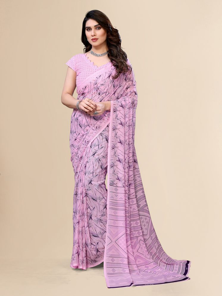     			ANAND SAREES Pack of 1 Georgette Printed Saree With Blouse Piece ( Purple )