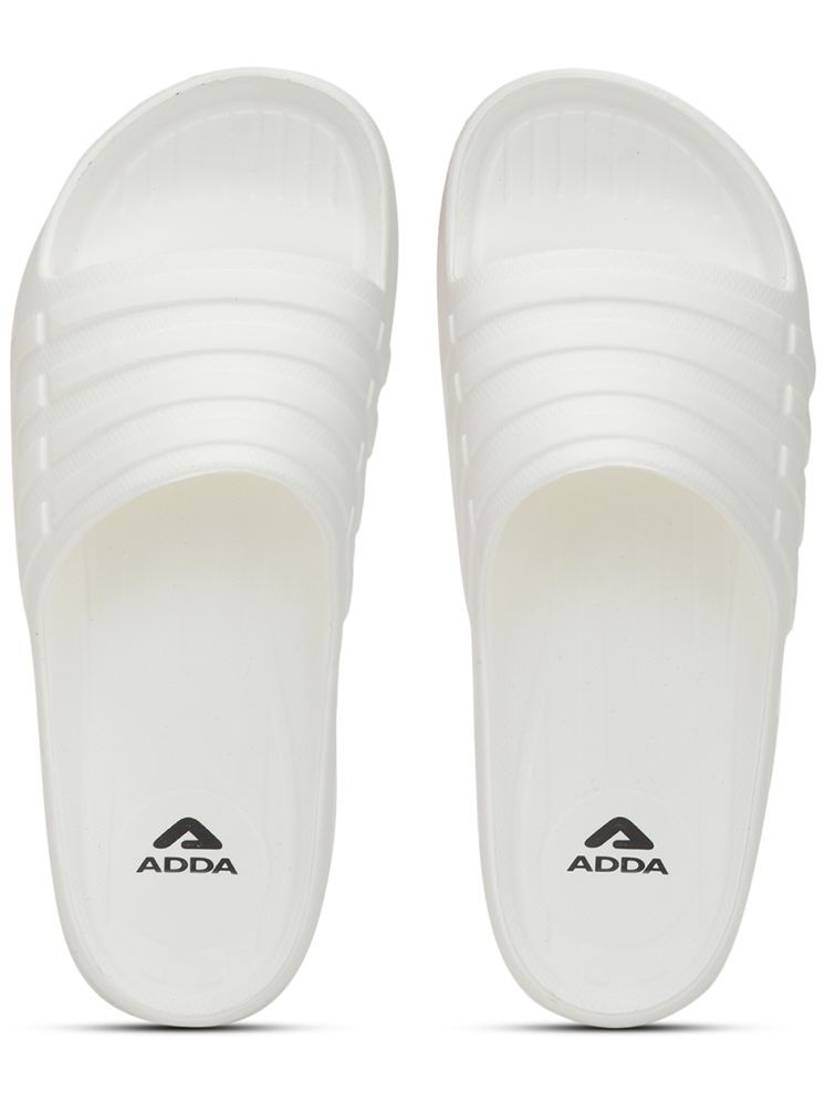     			Adda White Men's Slide Flip Flop