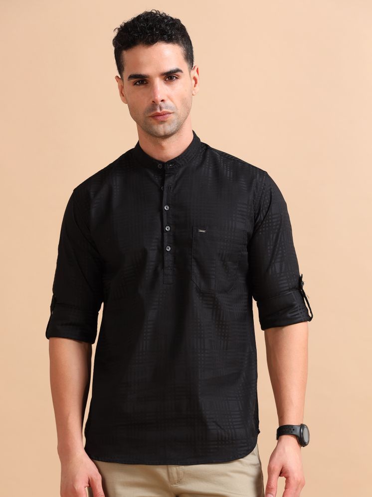     			Cool Colors 100% Cotton Slim Fit Checks Full Sleeves Men's Casual Shirt - Black ( Pack of 1 )