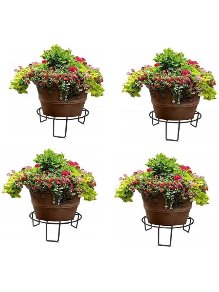     			Green Tales Black Metal Planter Stand ( Pack of 4 )