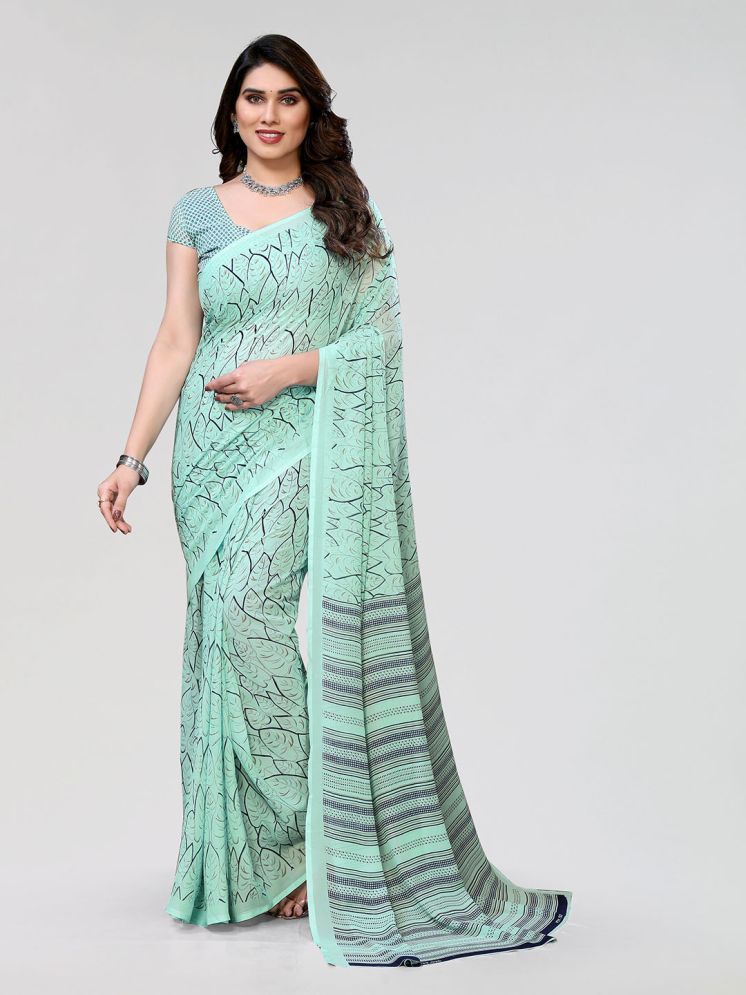     			Kashvi Sarees Pack of 1 Georgette Printed Saree With Blouse Piece ( Light Green )