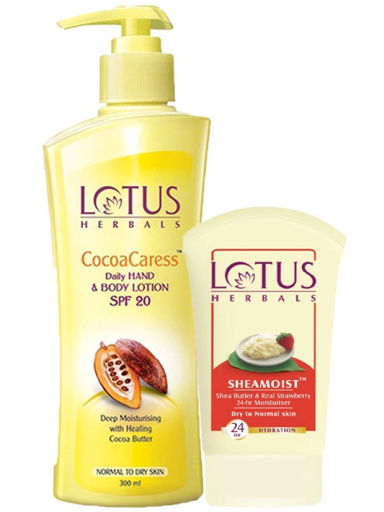     			Lotus Herbals Winter Kit Cocoacaress Daily Hand & Body Lotion 250ml , Sheamoist 120g (Pack of 2)