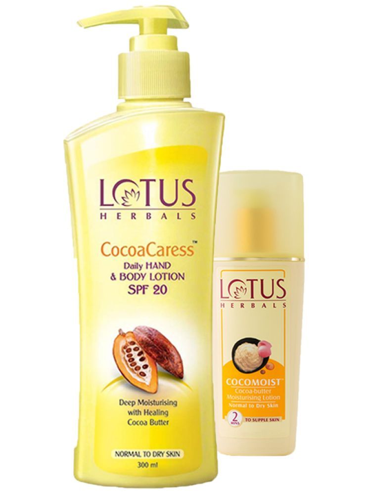     			Lotus Herbals Winter Kit Cocoacaress Daily Hand & Body Lotion 250ml , Cocomoist 80ml (Pack of 2)